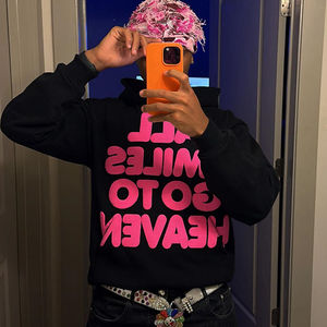 Sweat à capuche surdimensionné pour hommes, logo imprimé bouffant brodé, 100% coton, sweat à capuche unisexe vierge lourd pour hommes, vente en gros - Product Image 2