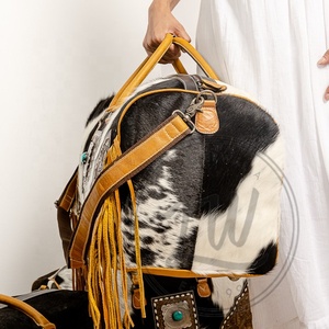 LW Real Handmade Vintage Fashion Genuine Leather <b>Duffel</b> <b>Bags</b> Western Unisex Fringe Large Travel <b>Bags</b> Waterproof Multi-Purpose - Product Image 3