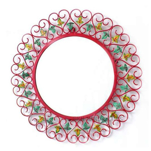 Espejo de hoja decorativo elegante de lujo, espejos de decoración redonda, decoración de vida, espejo de Arte de pared de Metal dorado - Product Image 3