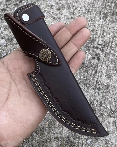 Gaine de couteau d'extérieur marron rustique personnalisable 100% cuir véritable de qualité supérieure fait à la main couture durable Style moderne - Product Image 4