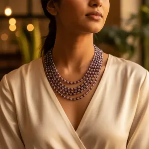 สร้อยคอประดับพลอยอเมทิสต์สีม่วงสำหรับผู้หญิง ดีไซน์ทันสมัย พร้อมชุบทองและโรเดียม แบบสายโซ่ เหมาะสำหรับเป็นของขวัญในงานแต่งงาน - Product Image 1