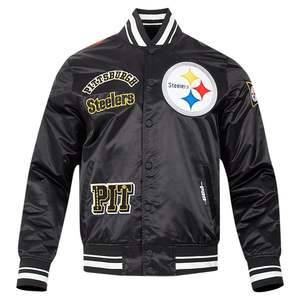 Venta al por mayor de chaqueta de béisbol de satén Premium bordado Varsity Jacket para hombres y mujeres - Product Image 5