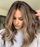 Peluca de Cabello Humano Rubio Ceniza con Frente de Encaje 13x6, Peluca sin Pegamento con Encaje HD Rubio Mezclado con Marrón para Uso Diario, Venta de Fábrica