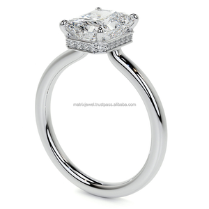 3 Carat Single Emerald Cut VVS Moissanite Diamond Ring Made in <b>Solid</b> 925 <b>Silver</b> with Any Gold Plating for Women Christmas Gift - Product Image 4