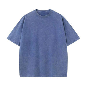 Moda personalizada lavado ácido gráfico camiseta hombres de gran tamaño Vintage camiseta impresa 100% algodón verano Unisex lavado ácido camiseta - Product Image 2