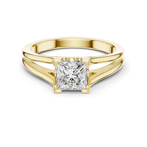 แหวนหมั้นเพชรทรงปรินเซสคัท 1.04 กะรัต VVS-VS EF เพชร CVD ทอง 18K, 14K, 10K และเงิน 925 สีโรสโกลด์, สีเหลือง - Product Image 2
