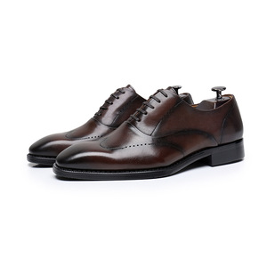 Chaussures en cuir modernes avec panneaux en mesh respirant et semelle souple, chaussures de ville pour hommes, chaussures tendance - Product Image 4