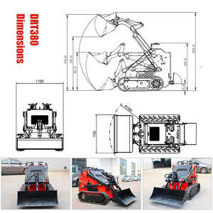 Minicargadora compacta diésel CE EPA para granja, nueva, con pala de madera, microcargadora internacional para todo terreno, minicargadora de dirección deslizante con bomba hidráulica Huade en rueda delantera. - Product Image 2