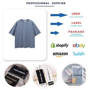 Superventas 100% algodón pesado camiseta de gran tamaño hombro caído personalizado espacios en blanco camiseta logotipo personalizado camiseta para hombres - Product Image 3