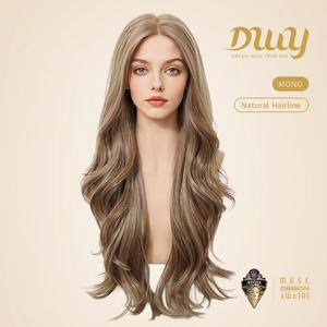 Dara C- Long-Lasting Glueless Synthetic <b>Wig</b> New DWY Mono <b>Lace</b> Front Wavy Brown Heat Resistant Fiber Free Part - Product Image 4