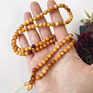 Ancienne prière bouddhiste en ambre jaune, Mala en ambre baltique naturel, 108 perles, perles de 6 mm - Product Image 3