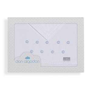 Juego de 3 Piezas de Ropa de Cama para Cuna 100% Algodón, Diseño de Puntos Tejidos, Modelo Zoe - Product Image 1
