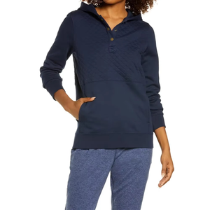 Top Trending Best Running Cotton/Polyester Hoodies Button Hoodie Collar Gym para mujeres Long Winter Hoodie Collar New Style - Product Image 1