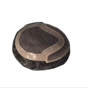 Perruque Taz Hair BD en cheveux humains, ondulée, prothèse, 100% cheveux chinois Remy, toupet à dentelle frontale avec base mono - Product Image 3