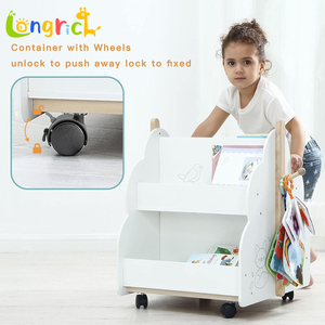 Étagère en bois pour enfants sur roues Support de rangement pour livres en forme de <span class=keywords><strong>nuage</strong></span> pour <span class=keywords><strong>chambre</strong></span> de bébé - Product Image 5