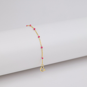 Pulsera de Cadena de Plata de Ley 925 con Diseño de Esmalte Rosa, Hecha a Mano en Turquía, Moderna para Mujer, Ideal para Regalo de Boda o Fiesta - Product Image 3
