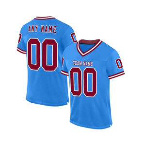 Camiseta de fútbol azul cielo de alta calidad al por mayor, camiseta de fútbol sublimada de manga corta y larga, servicio OEM disponible - Product Image 4