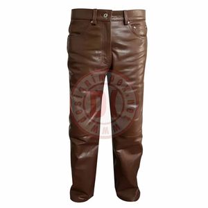 กางเกงหนังผู้ชายสำหรับนักขี่มอเตอร์ไซค์ เอวกลาง ปักลาย กันลม สไตล์สปอร์ต - Product Image 5