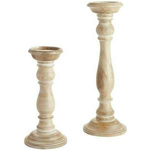 Lacquered Coating Tealight <b>Candle</b> Jar <b>Wood</b> <b>Pillar</b> <b>Candle</b> <b>Holder</b> Set of 2 Perfect For Events Christmas Holiday Parties Decoration - Product Image 5