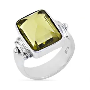 Bague pour femme en argent 925 avec pierre précieuse citrine, motif géométrique romantique, plaqué rhodium, technologie de sertissage de bijoux fins, cadeau - Product Image 3