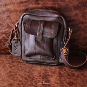 Authentic Leather Crossbody <b>Bag</b> <b>for</b> <b>Men</b> Compact, Strong, and Lightweight Cow Leather <b>Sling</b> From Insonesia - Product Image 3