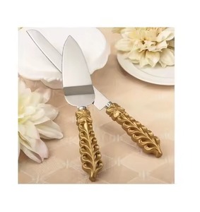 Servidor de pastel de latón Estilo dorado único Mango hecho a mano Herramientas de pastel Juego de servidor de pastel de boda Uso de artículos de fiesta - Product Image 2