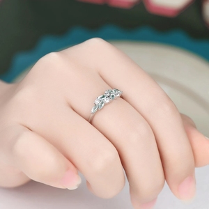 Bague en or rose massif 18 carats Agate mousse Luxe Nouveau design Bagues en or massif avec diamants véritables - Product Image 5