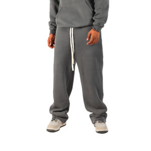 Pantalon de survêtement unisexe en toile surdimensionné, taille mi-haute, pour pantalon de jogging empilé, pantalon décontracté d'hiver pour homme - Product Image 2