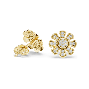 Boucles d'oreilles fleur en diamant de laboratoire 0,25 CT, clarté VVS-VS EF, or 18 carats, 14 carats, 10 carats et argent 925, or rose, or jaune, or blanc - Product Image 1