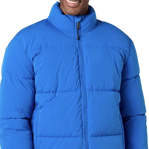 Sweat-shirt à fermeture éclair pour homme, col montant, veste matelassée, kaki, léger, avec poche, logo personnalisé, fabrication directe du Bangladesh, vente en gros - Product Image 1