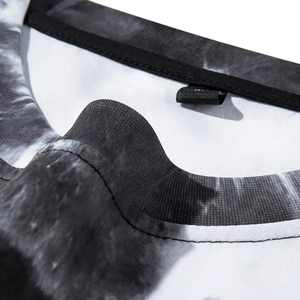 Crew Neck 100% Cotton <b>Men's</b> T-Shirts <b>Tie</b>-Dye Gradient Short Sleeve T-Shirt <b>Black</b> & White Casual Loose Fit Oversized Tees - Product Image 6