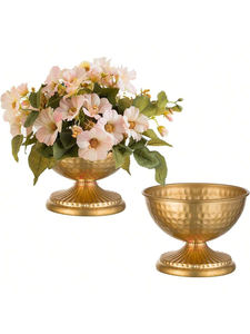 Florero de Metal Plateado para Mesa, Centro de Mesa Decorativo, Arreglos Florales - Product Image 4