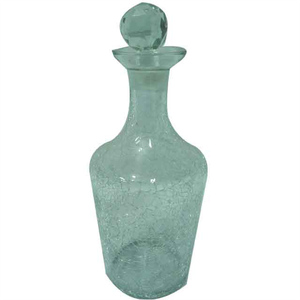 Bouteille de parfum du milieu du siècle moderne avec couvercle Bouteilles de parfum de décoration de coiffeuse en verre Bouteilles de parfum vides en métal - Product Image 1