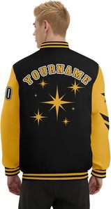 Personnalisable Grande Taille Baseball Letterman Veste Coupe-Vent Imperméable Varsity Team Uniforme Chameau Chinchilla Brodé - Product Image 5