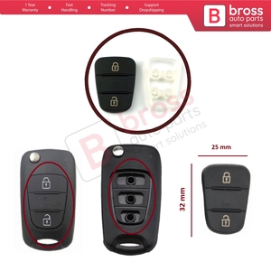 Funda de goma BDP1124 con 2 botones para llave remota de coche tipo flip - Product Image 5