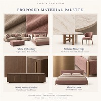 Ensemble de meubles personnalisés pour toute la maison, canapé modulaire en tissu, lit rembourré, table à manger ronde en pierre frittée, armoires en placage de bois