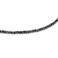 Collier en argent sterling avec perles facettées rondes en diamant noir naturel AAA+, 16 pouces, vente en gros, approvisionnement direct usine