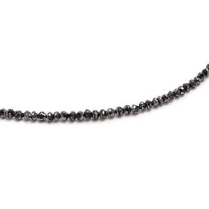 Collar de Plata de Ley con Diamantes Negros Naturales AAA+, Cuentas Facetadas en Forma de Rondelle, Hecho a Mano, de Lujo, 16 Pulgadas, Suministro al por Mayor, Sudáfrica - Product Image 4