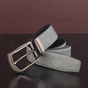 PIN hebilla de cuero genuino diseñadores de moda cinturones hombres casual correa de lujo gris piel de vaca hombres jóvenes ceinture homme - Product Image 3