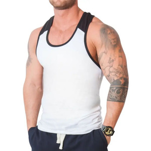 Camiseta sin mangas Muscle Fit de alto rendimiento para hombre, Color azul sólido, ideal para entrenamientos de gimnasio y ropa deportiva informal de verano, camiseta sin mangas - Product Image 3