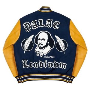 Chaqueta Universitaria de Invierno para Hombre con Cuello Alto, Mangas Completas, Diseño de Parches a la Moda, Chaquetas Deportivas Estadounidenses para Hombre - Product Image 3