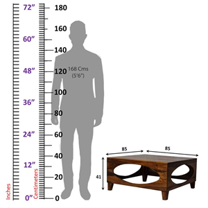 Mesa de centro de madera maciza de primera elección con diseño recortado elegante, perfecta para salas de estar modernas - Product Image 5