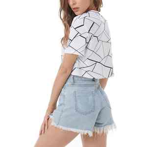 เสื้อยืดครอปทรงปกติสำหรับผู้หญิง พร้อมโลโก้สั่งทำ ขายส่ง เสื้อครอปแขนสั้นสำหรับฤดูร้อนและฤดูหนาวสำหรับสาวๆ - Product Image 3