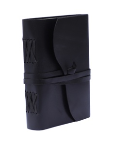 Grossiste Journal en cuir véritable souple noir pur Journal relié Journal intime fait à la main coton recyclé non doublé 120 pages vierges - Product Image 1