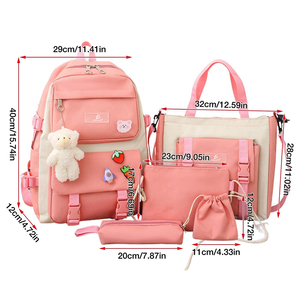 Kit 5 Borse da Viaggio Moderne con Tracolla Staccabile, Zaino Scolastico per Donne con Fodera in Poliestere Resistente - Product Image 2