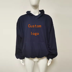 Sweat à capuche en coton double couche respirant pour homme, qualité supérieure, coupe oversize personnalisée, sans cordon, design court - Product Image 2