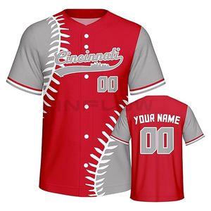 Maillot de sublimation blanc uni hip hop hipster maillot de baseball chemises boutonnées uniformes sportifs maillot hommes femmes logo personnalisé - Product Image 3