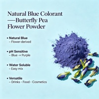 Poudre de fleur de pois papillon Ebos Supply Nature Blue Colorant de qualité alimentaire pour boissons, aliments et cosmétiques