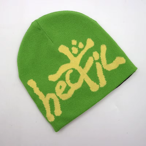 Gran oferta, gorro de exterior personalizado hecho en fábrica para hombres y mujeres, gorro de calavera con puños de punto cálido para deportes de invierno y uso diario Jacquard - Product Image 3