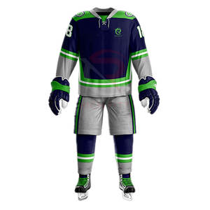 Dernier modèle d'uniforme de hockey sur glace pour hommes 100% polyester Uniforme sportif personnalisé Ensembles de quantité en vrac avec nom d'équipe personnalisé - Product Image 3